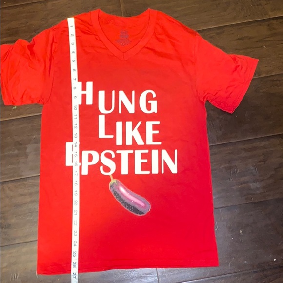 Hung like Epstein Eggplant V-Neck Shirt S Small - Picture 4 of 6